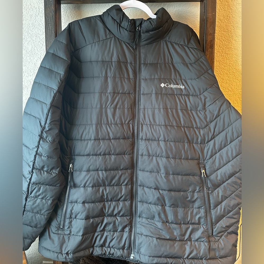 Men’s black Columbia Omniheat puffer jacket. Men’s XL.